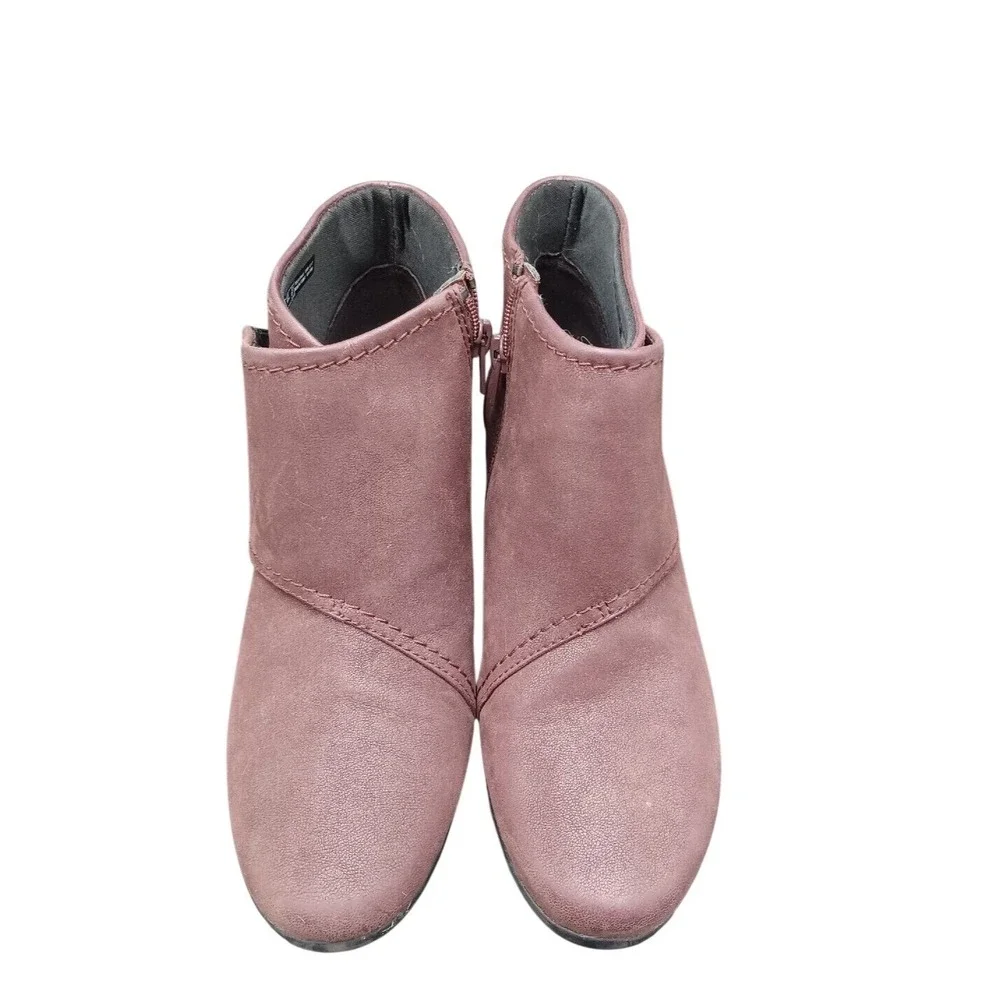 Clarks Cloudsteppers‎ Sillian Tino Burgundy Plum Ankle Boots Womens 8.5 M